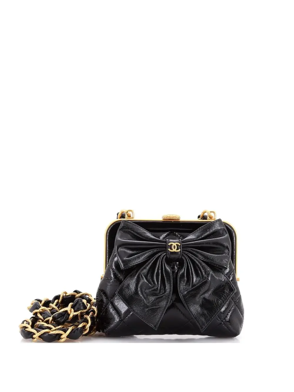 Chanel Bow Frame Clutch With Chain #237497C37B